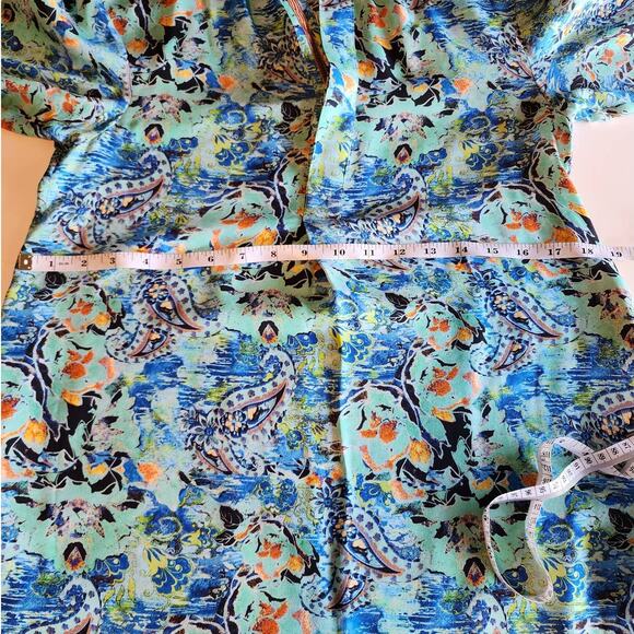 Robert Graham Floral Silk Long Sleeve Shirt Dress size 4-6 - Picture 8 of 10